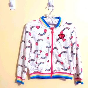 Kids Rainbow heart zipper sweatshirt